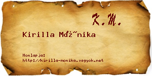 Kirilla Mónika névjegykártya